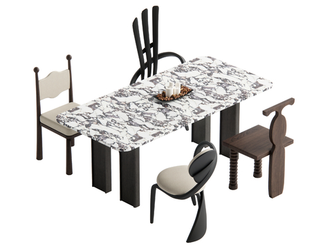 Middle style dining table and chair