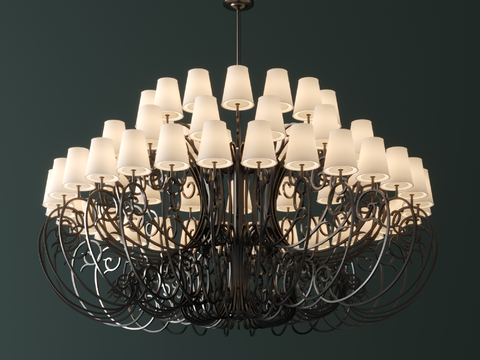 American multi-head chandelier