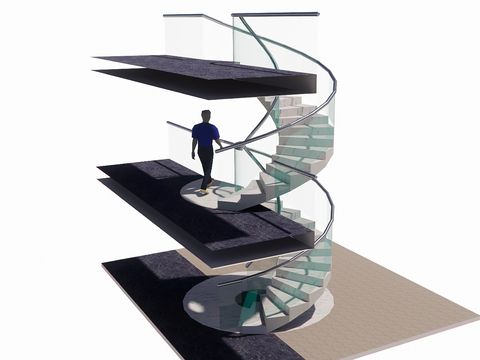 revolving stair handrail stair