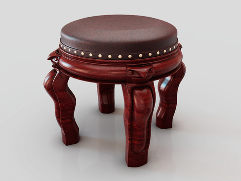 American Style Low Stool Solid Wood Stool Round Stool