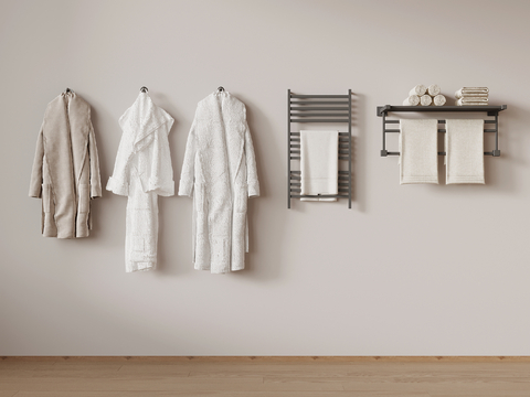 toiletries bathrobe towel rack