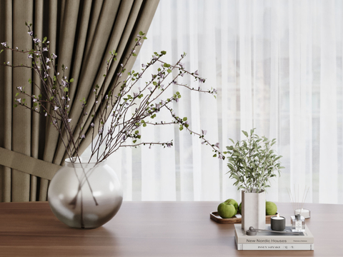 Desktop Ornaments Vase Books Fruit Plate