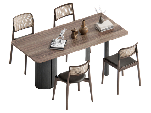 Middle style dining table and chair