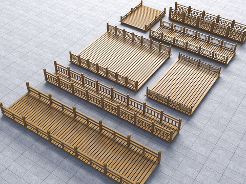 Hydrophilic platform observation platform rest platform wooden plank road