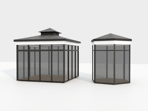 Modern glass pavilion Sun room sentry box