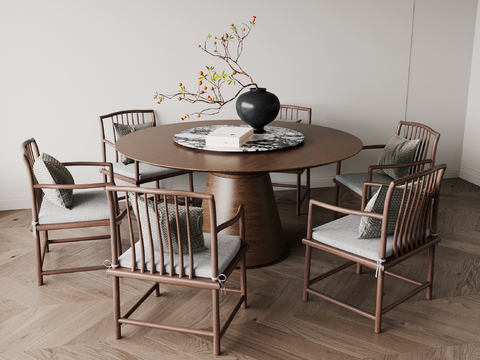 New Chinese Dining Table and Chair Round Dining Table