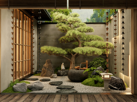 New Chinese Zen Courtyard Garden Home Yard