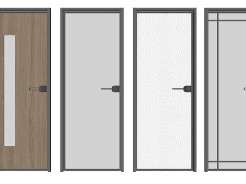 Modern single door glass door