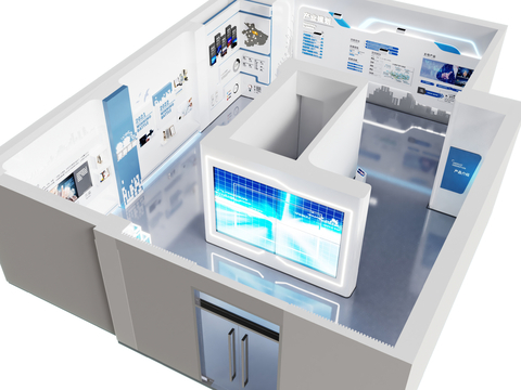 Bird's-eye view planning of modern science and technology exhibition hall