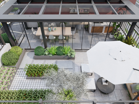 Modern Balcony Terrace Roof Garden