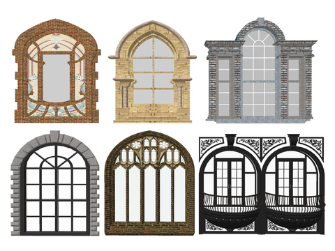 European-style retro openwork window