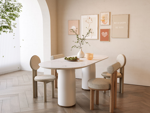 Cream style dining table and chair oval dining table