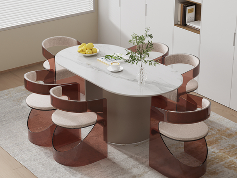 Modern Dining Table and Chair Oval Dining Table