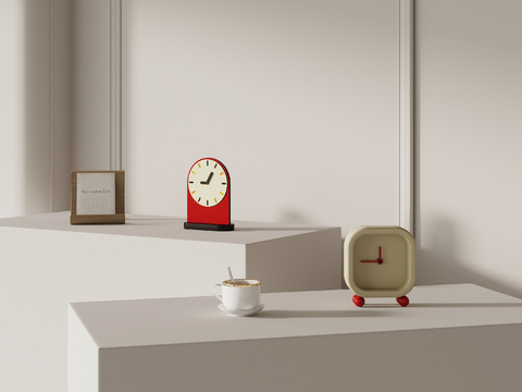 Modern Decorations Desktop Ornaments Alarm Clock Coffee