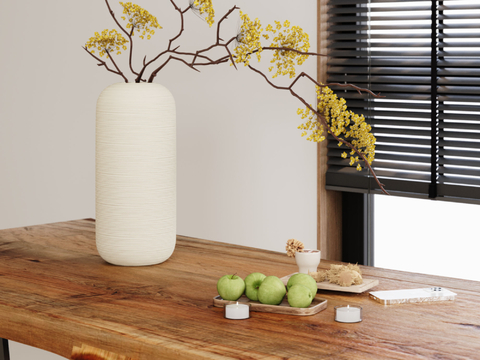 Desktop Ornaments Vase Dried Flower and Fruit Plate