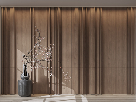 Modern wood veneer modeling Wall