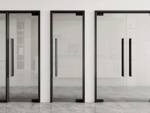 Single-door double-door glass door for office