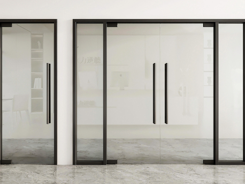 Double-door office glass door