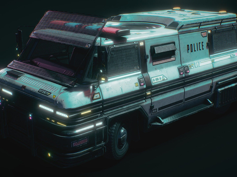 Cyberpunk Riot Police Car