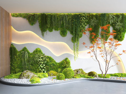 Modern indoor landscaping moss