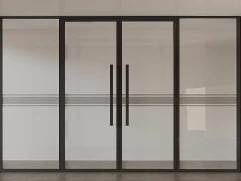 Glass double door