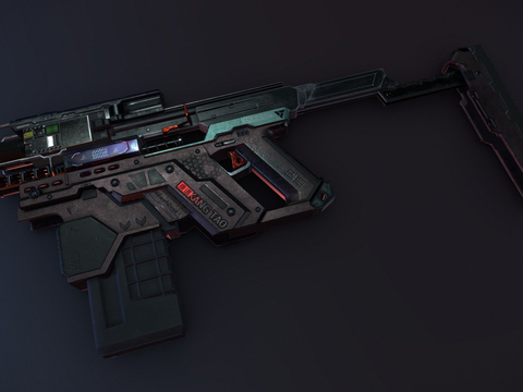 Cyberpunk submachine gun