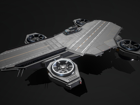 Sci-fi flying aircraft carrier