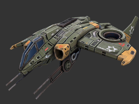 Sci-fi helicopter gunboat