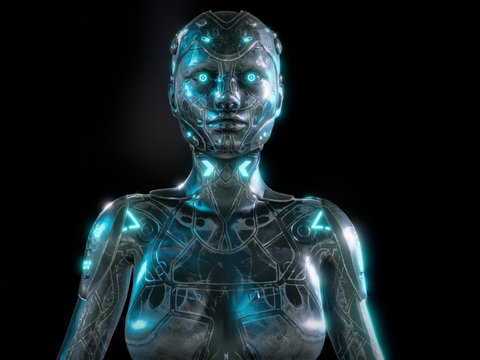 female cyborg robot