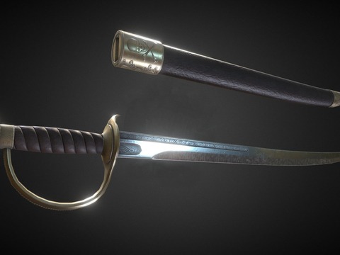 Pirate Curved Sword and Sheath