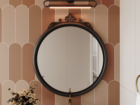 French Round Mirror Cosmetic Mirror Decorative Mirror