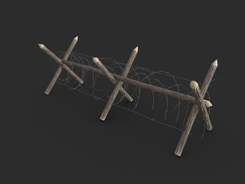 Barbed wire fence