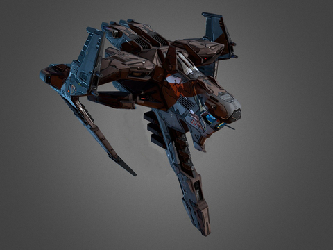 Sci-fi fighter aircraft spaceship