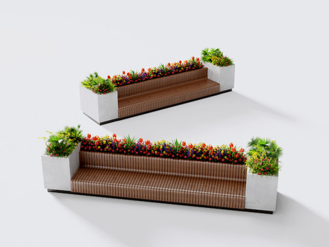 Modern Landscape Bench Plants