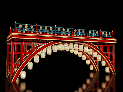 New Chinese-style Corridor Bridge Device Art Display