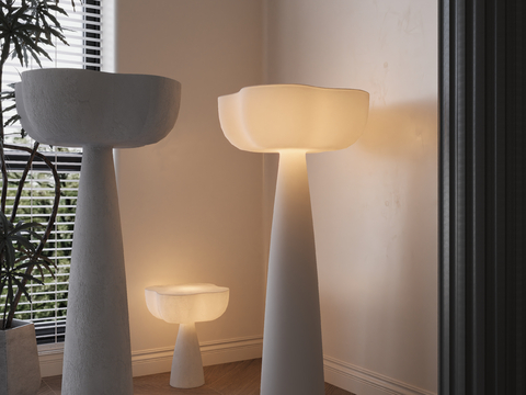 Cream Style Art Floor Lamp Mushroom Table Lamp