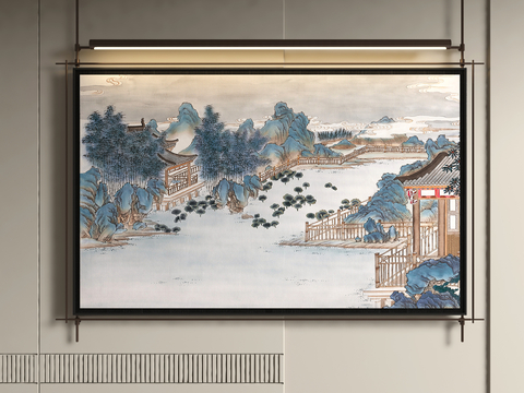 New Chinese Architectural Painting Art Painting Decorative Painting Hanging Painting