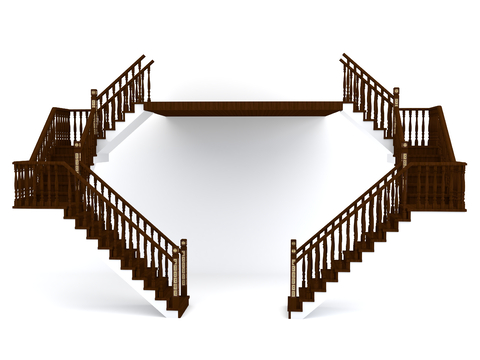 Neo-Chinese Style stair handrail stair