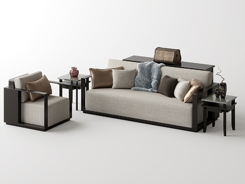 Neo-Chinese Style Sectional Sofa