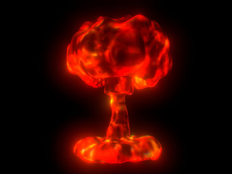 Mushroom cloud nuclear explosion