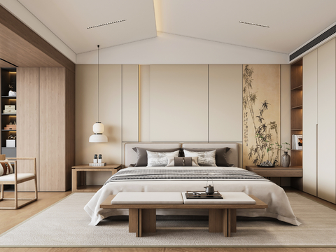 New Chinese-style master bedroom