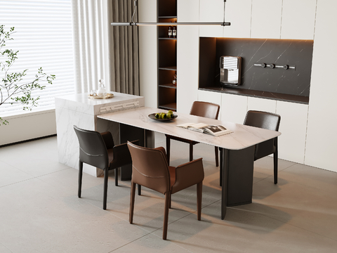 Modern Island Dining Table and Chair