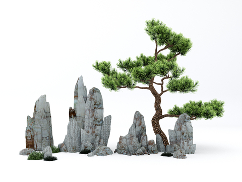 Landscape sketch pine tree landscaping