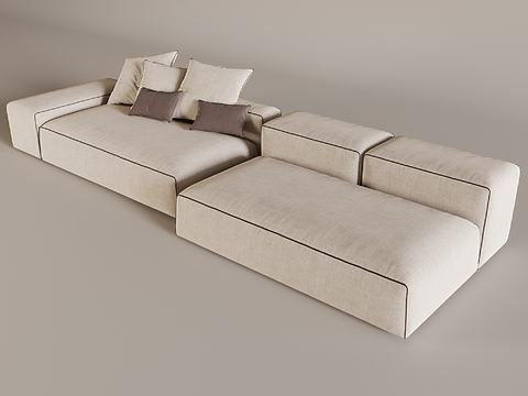 Cream style sofa double sofa module sofa