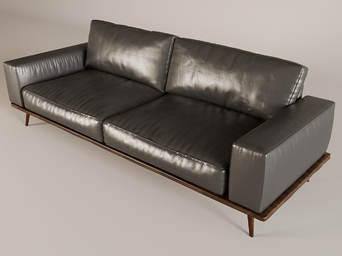 Leather sofa double sofa