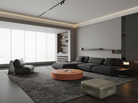 black and white gray living room