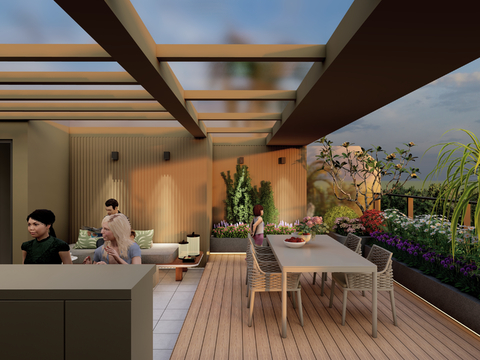 Modern Balcony Terrace Roof Garden