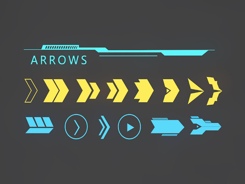 Arrow Icon Line Element Wall Decorations