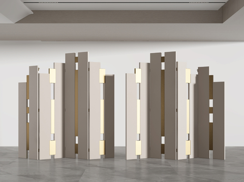 Folding screen art partition