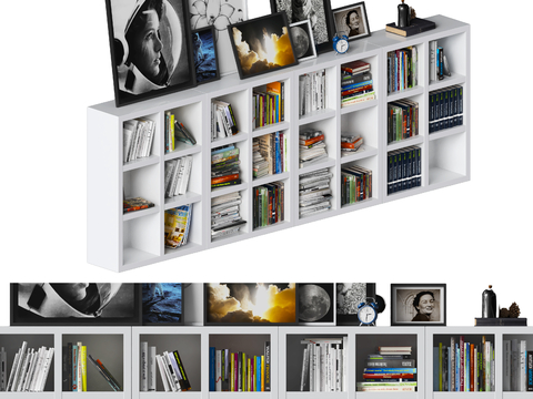 Modern bookcase book ornaments